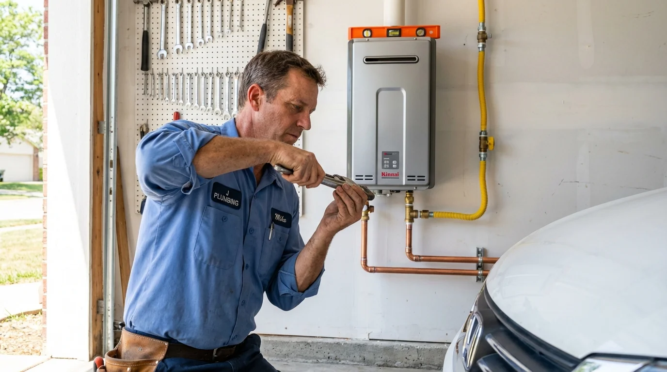 Tankless water heater installation by a Johns Plumbing LLC plumber in Smithton